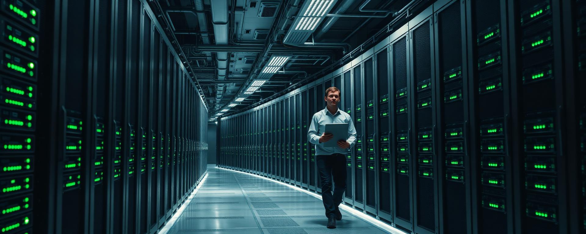 Illustrative network infrastructure and server racks
